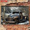 Vintage Pickup Truck Metal Wall Art Retro Home Decor Tin Sign