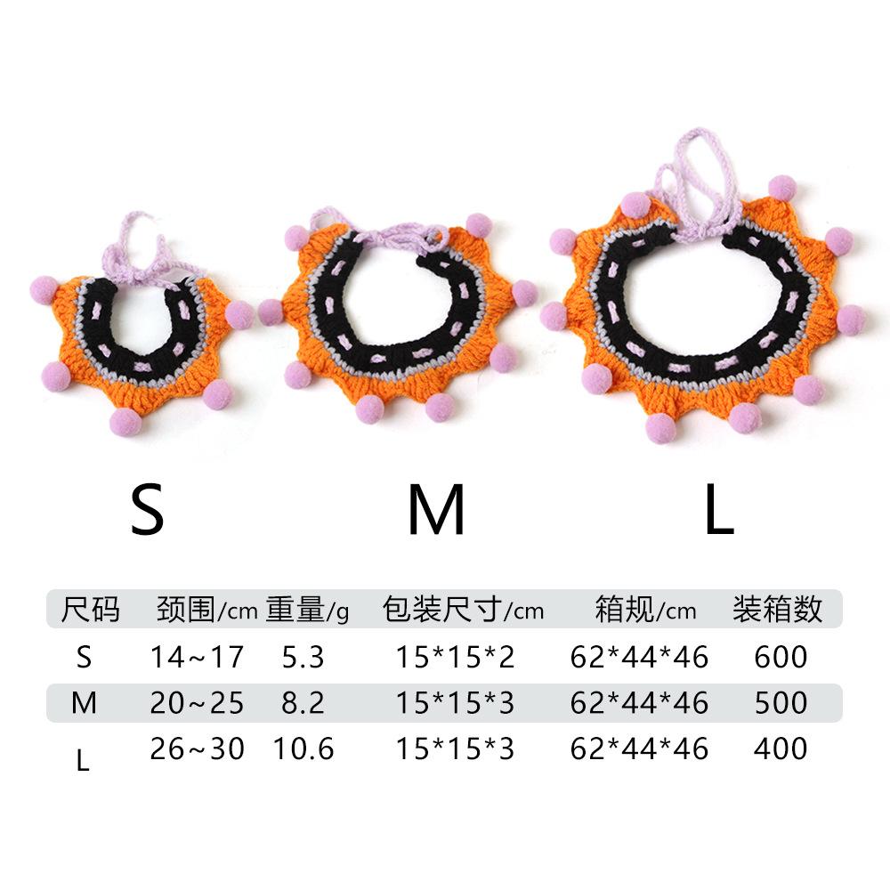 Halloween Pet Scarf Collar Bib Cat Dog Decoration Ghost Festival Hand Knitted Yarn Funny Dress Up Hat