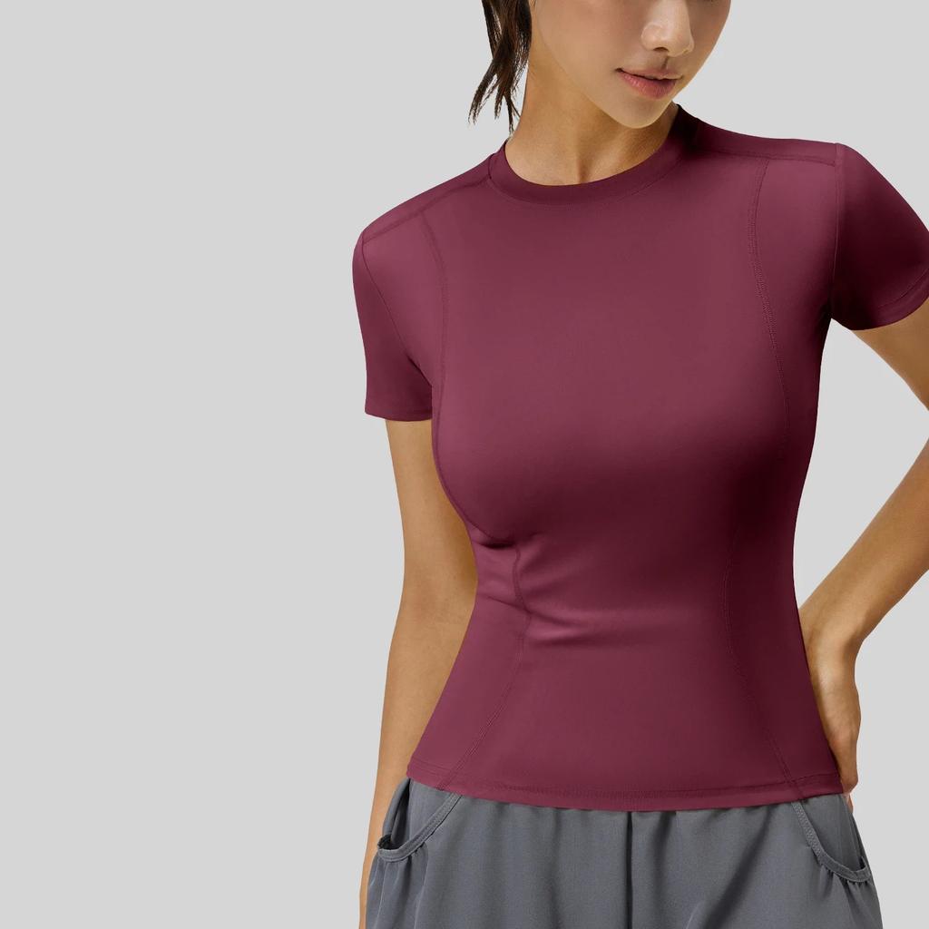 Women's Fashionable Lightweight Athletic Yoga Top, Short-Sleeve Running And Fitness T-Shirt For Summer
