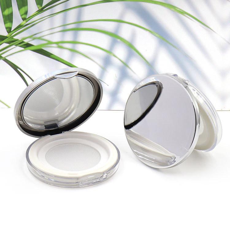 

Компактний футляр для пудри, порожня косметична коробка для пудри з оксамитовим дзеркалом для пудри срібний