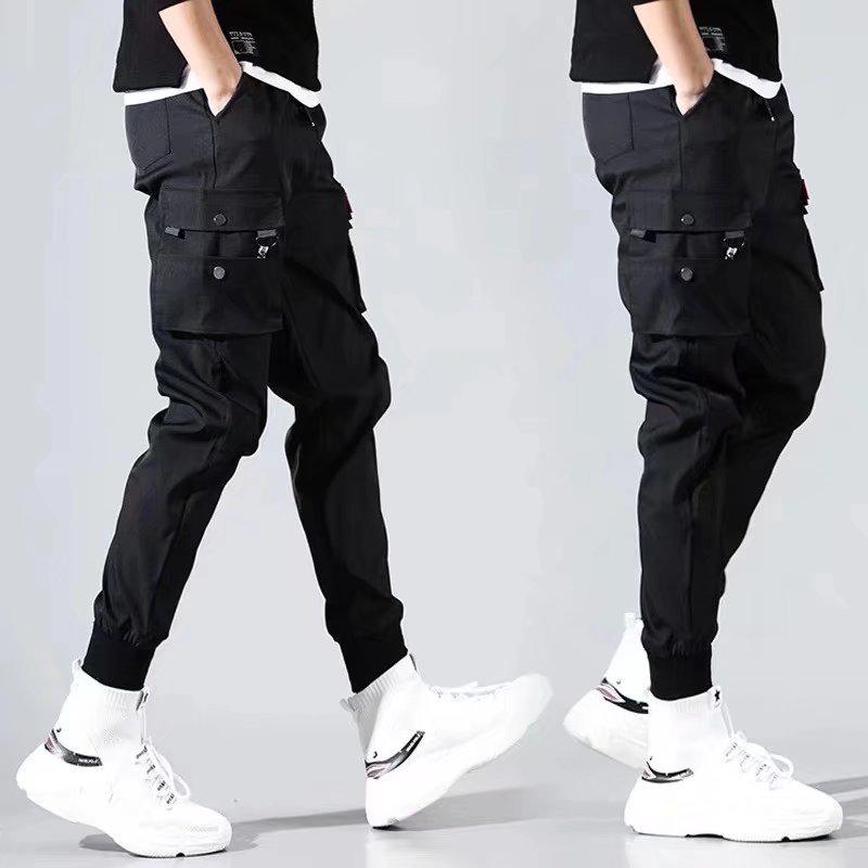 2025 Men's Korean Style Cuffed Techwear Casual Pants for Spring and Summer