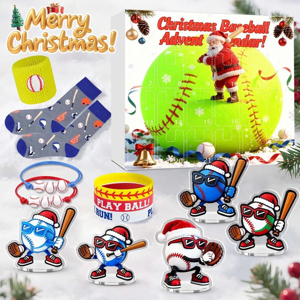 23d Christmas Advent Calendar, Baseball Toys For Kids And Teens, Surprise Gift Boxes For Boys, Girls, And Teens, Baseball Accessories And Decorations