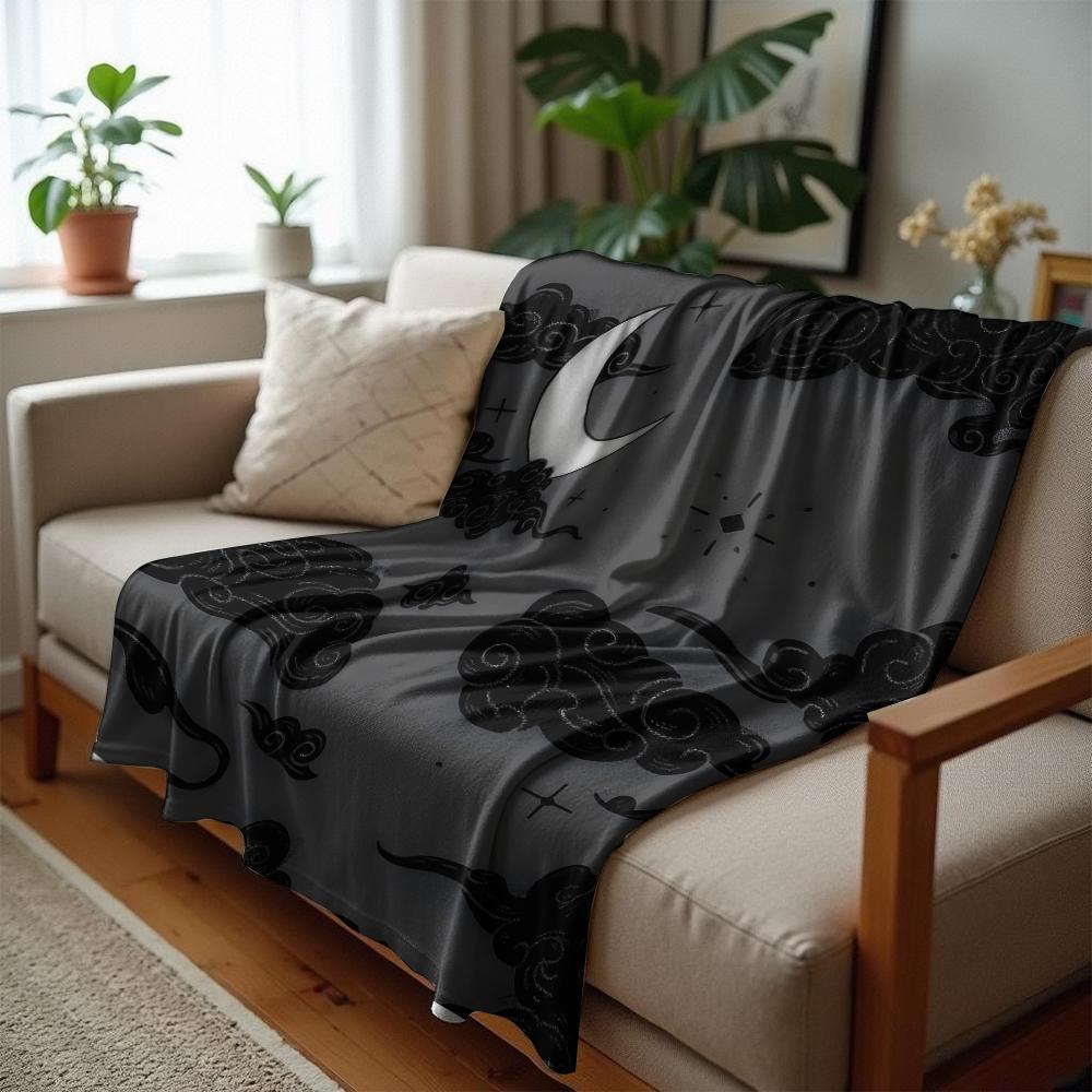 Grey Black Cat Pumpkin Soft Flannel Blanket Breathable Warm Throw for Office Car Sofa Kids Room Birthday Xmas Gift