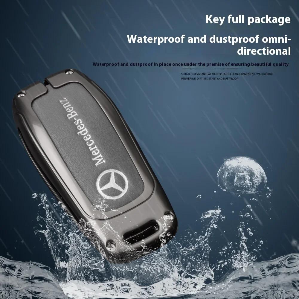Car Sticker For Mercedes-Benz CLA CLS  GLA GLB GLC GLE GLS Car Zinc Alloy Key Case Key Bag Car Metal Key Shell Mercedes Benz Acc