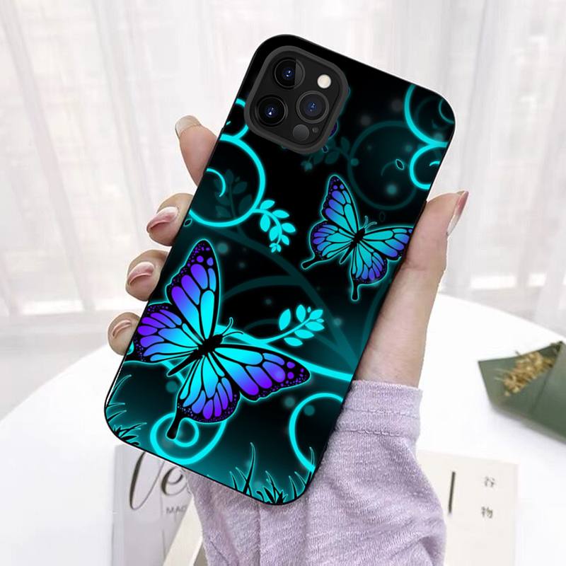 

Милый красочный чехол для телефона с бабочками для iPhone 11 12 13 Mini Pro Max 8 7 6 6S Plus X 5 SE 2020 XR XS Funda Case 12 Pro Max