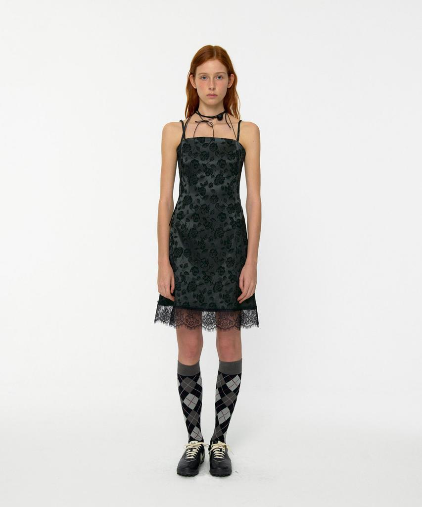 Lulu Seoul West Jacquard Slim Midi Dress (Green)