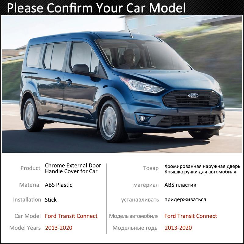 Black Carbon Fiber Door Handle Cover for Ford Transit Connect MK2 Wagon 2013~  Car Accessories Stickers Trim Set Chrome