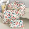 2025 New 3 Bags Set Women Makeup Bag Large Capacity Cosmetic Toiletry Storage Pouch Handbag Make Up Square Zipper Quilting Bag
