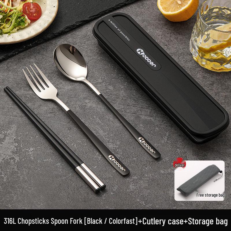 Portable Stainless Steel Cutlery Set with Storage Case