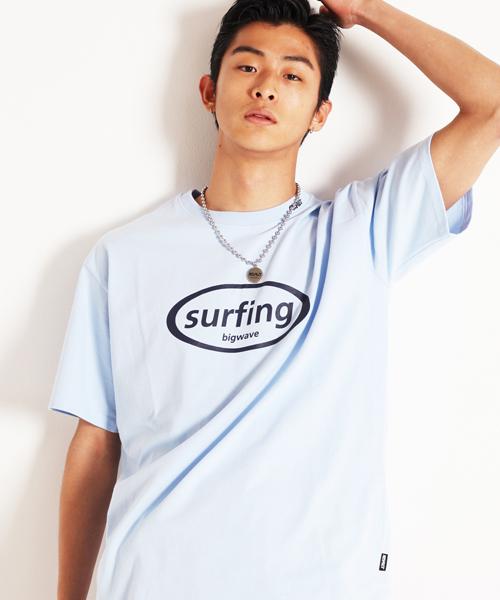Respect Surfing Short Sleeve T-Shirt (Sky Blue) Blue/L