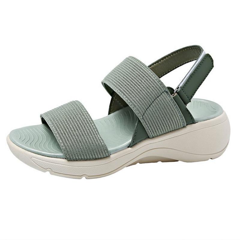 Taizhou Women's Shoes New Round Head Muffin Platform Shoes Casual Fashion Velcro Beach Sandals Women's Summer