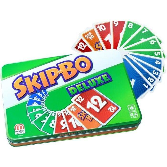 Jeu de société - mattel - skip bo deluxe - mixte - vert - a partir de 7 ans