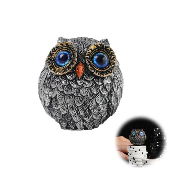 1/3Pcs Handmade Realistic Owl Statue with Big Eyes Intricate Feathers Metal Owl Figurine Home Decor