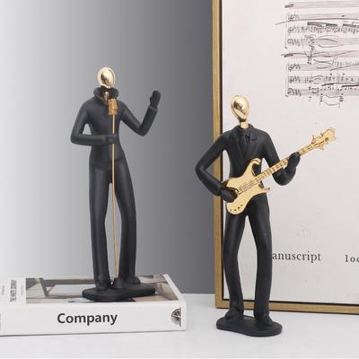 Scandinavian Abstract Music Dancer Resin Sculpture - Modern Ballet Figure for Bookshelf, Minimalist Office Decor & Art Lover's