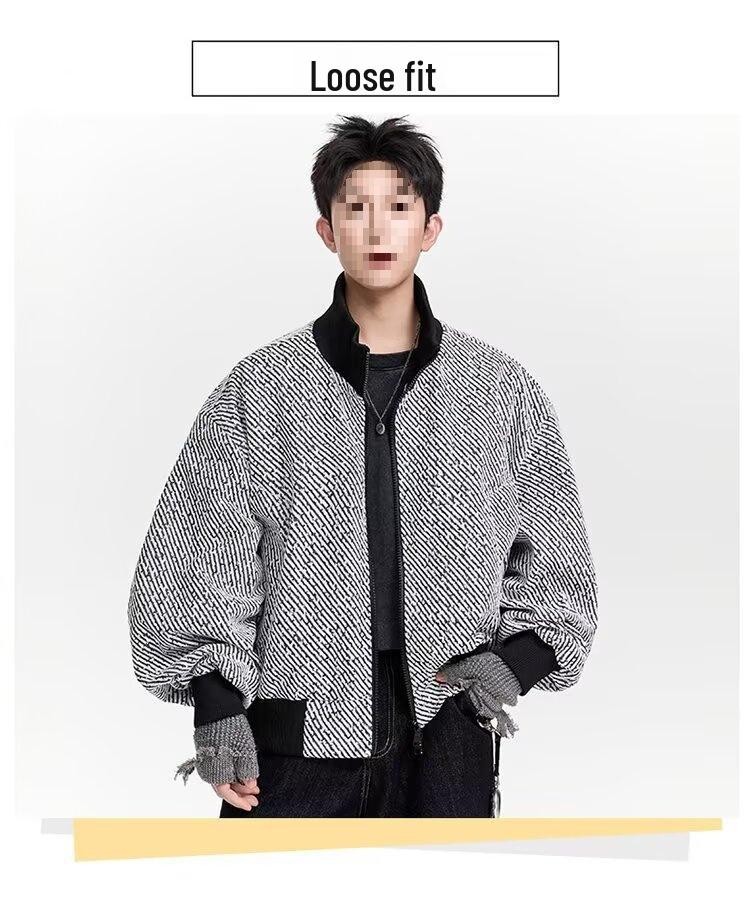 Men's Hong Kong Style Woolen Coat - Spring/Autumn Casual Couple Workwear Jacket, Trendy & Versatile Top