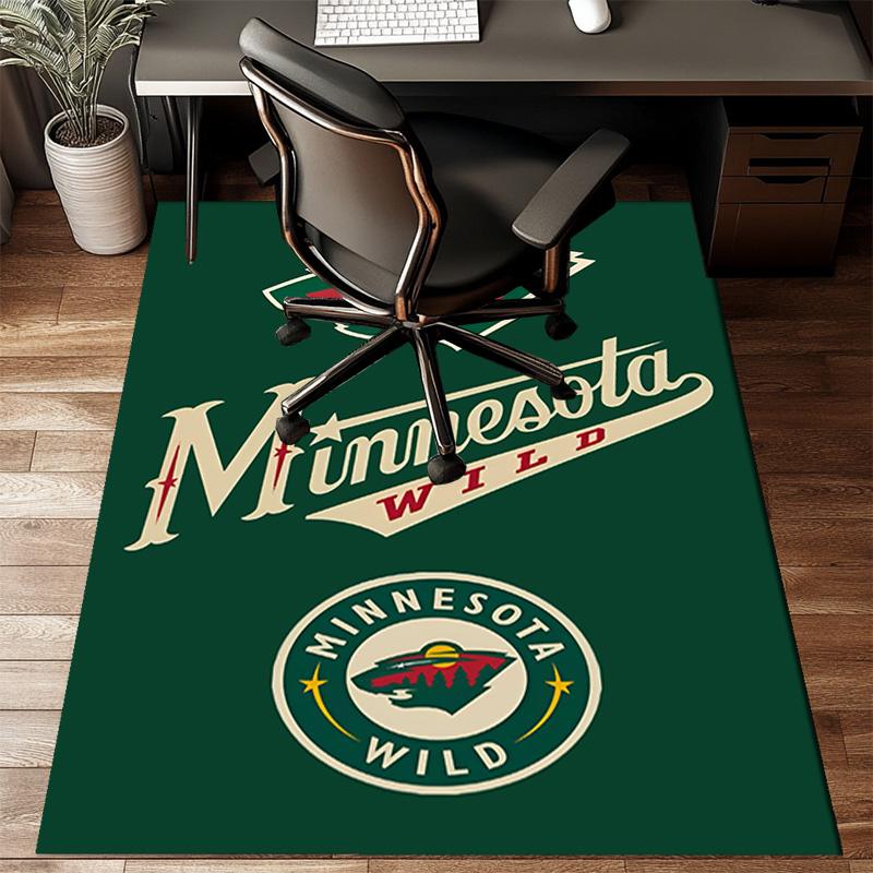Minnesota-Wild Hockey Team Floor Mat for Living Room, Game Rooms, Office, Bedroom, Office Floor Mat Playful Design, Christmas Fan Gifts
