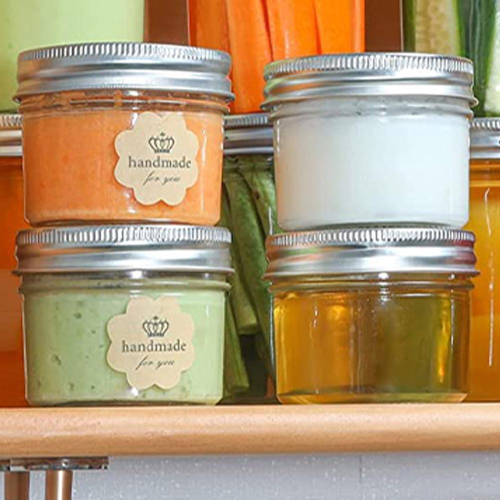 4Pcs 250Ml Mini Clear Plastic Jar with Silver Aluminum Wide-Mouth Lid for Tea Candy Spices Dry Food Kitchen Storage Travel Craft