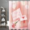 Happy Mother's Day Pink Greeting Card Gift Carnation Shower Curtain, Bathroom Decorative Shower Curtain, Waterproof Shower Curta