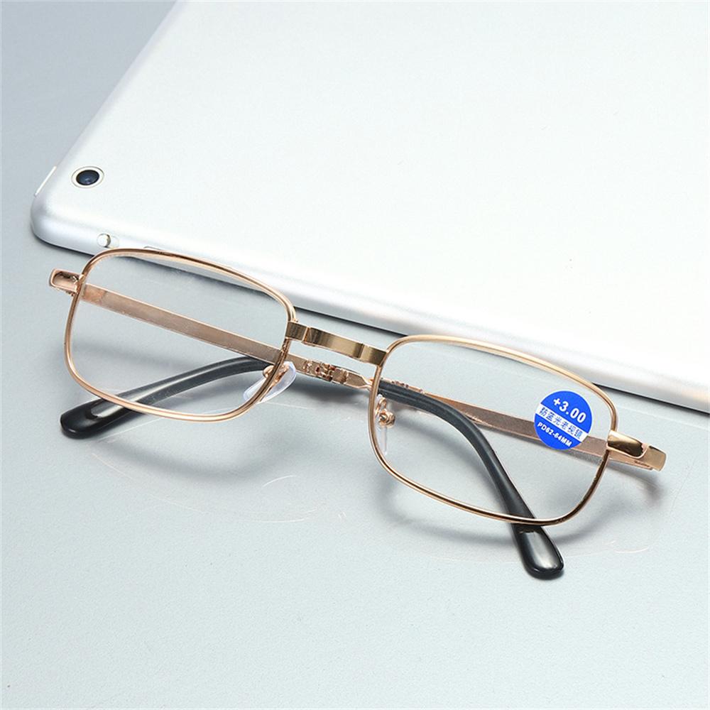 Men Reading Glasses Folding Metal Retro Computer Glasses With Case Silver Gold Magnifying Glasses +1.0 1.5 2.0 2.5 3.0 3.5 4.0