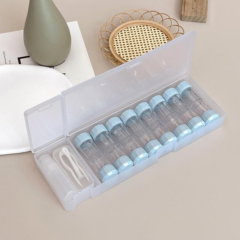 Bärbart flerpack RGP kontaktlinsfodral Cylindriskt hårt kosmetiskt kontaktlinsfodral 8-pack OK linsfodral