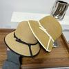 Hepburn Wind Bow Straw Hat Basin Hat Collapsible Bucket Hat Front Big Rear Small Sun Hat Beach Hat