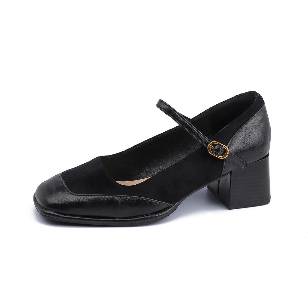 Grape Mom 2025 spring women's French retro high heels women's high-end thick heels are not tired of feet high heels