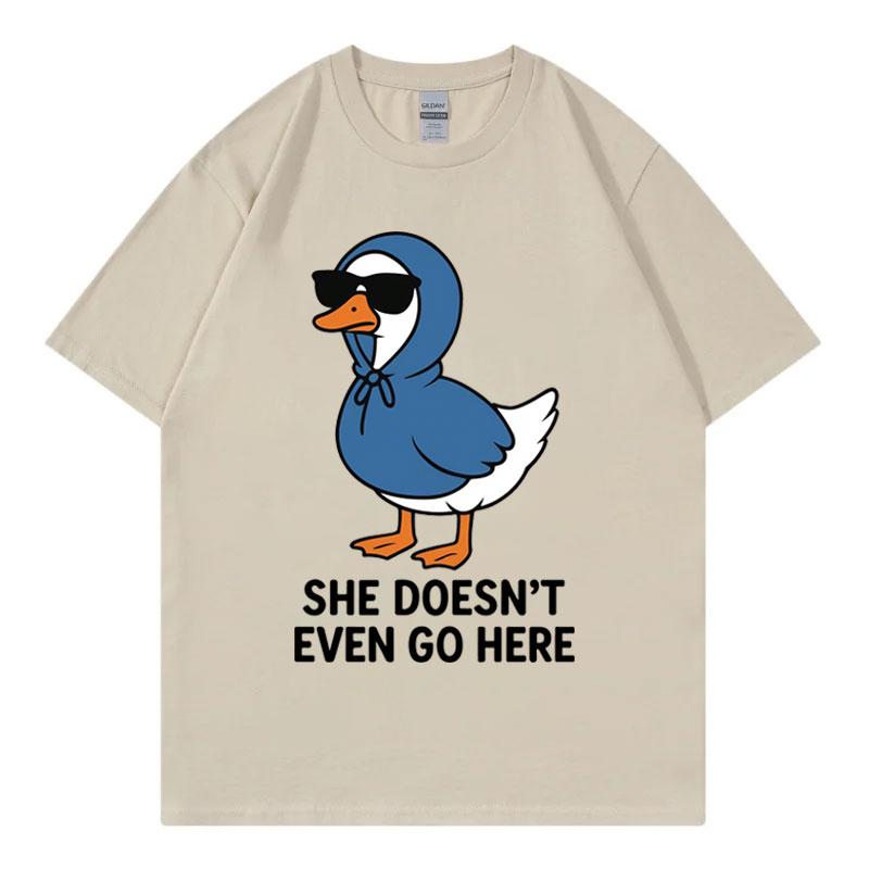 Cute Duck Sunglasses Funny Meme Graphic T Shirts High Street Fashion Trend Short Sleeve Tshirt Unisex Casual Cotton Tshirts