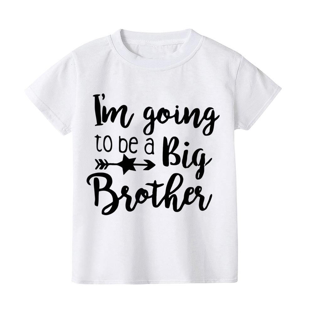 Ledig Lös Barn Topp Stora Brodern Mönstertryck Barn T-shirts Sommar Kortärmad Rundhals T-shirt Toppar Bästa Gåvor Till Barn