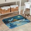 1PC Cheistmas Pattern Kitchen Rug Non-Slip Door Mat Pop Design Bathroom Rug Bath Mat Carpet for Home Sink Laundry Decor