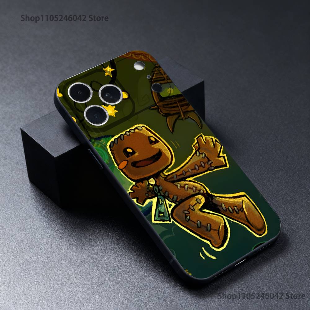 

L-LBP S-Sackboy Custom Wear-resistant Phone Case For iPhone 17,16,15,14,13,12,11,Pro,Max,Plus Black Soft Cover iPhone15
