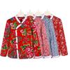 Retro Floral Chinese Style Cotton Padded Jacket for Middle-Aged Women