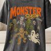 Monster Season Vintage Halloweenské tričko a dětské tričko, Retro Halloweenské monstrum Strašidelná sezóna tričko a dětské tričko, Opotřebované grafické gotické tričko Dárek
