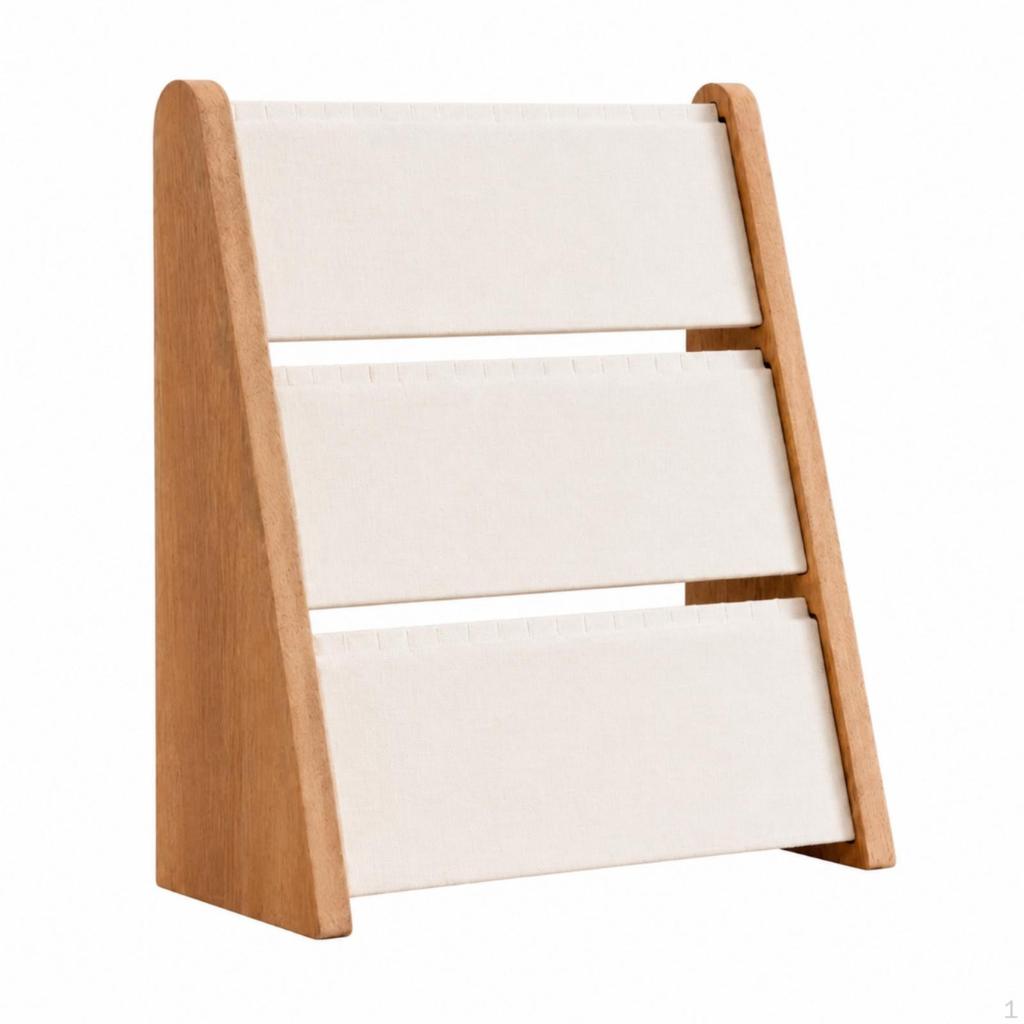Jewelry Organizer Space-Saving Display Rack with Wooden Frame Necklace