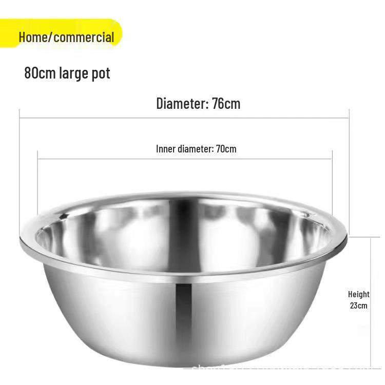 Chiuvetă din oțel inoxidabil 304 pentru uz alimentar: 100cm/90cm Vas pentru frământat aluat, bătut ouă și baie