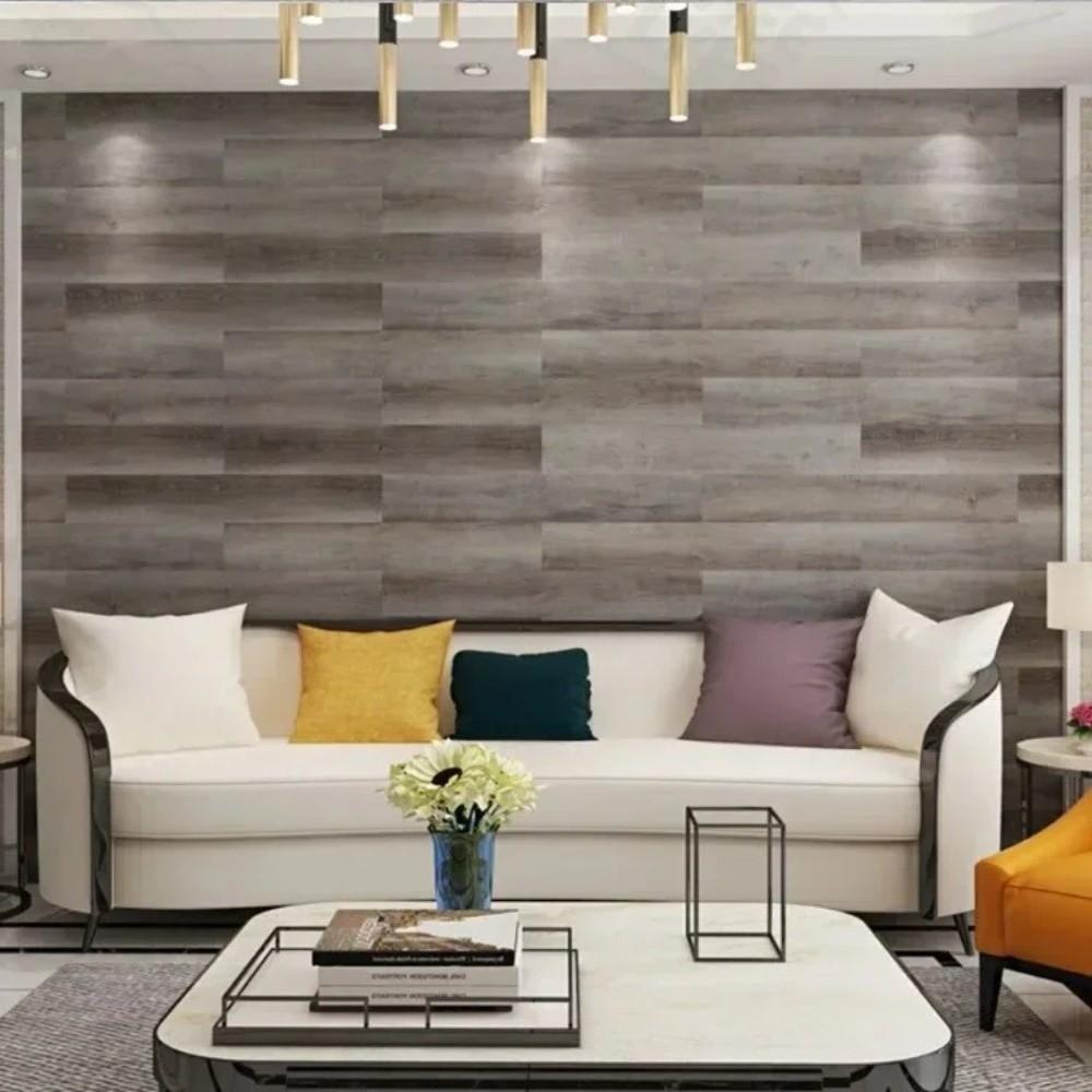 16 Stück/Set Selbstklebende Bodenaufkleber DIY Holzmaserung Wandaufkleber Hitzebeständig Wasserdicht Imitations-Wandfliesen