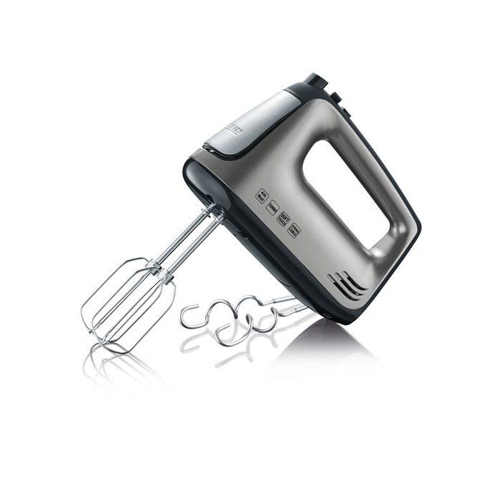 Batteur électrique - SEVERIN - HM3832 - 400 W - 2 fouets + 2 crochets a pétrir - 5 vitesses + turbo - Noir / Inox