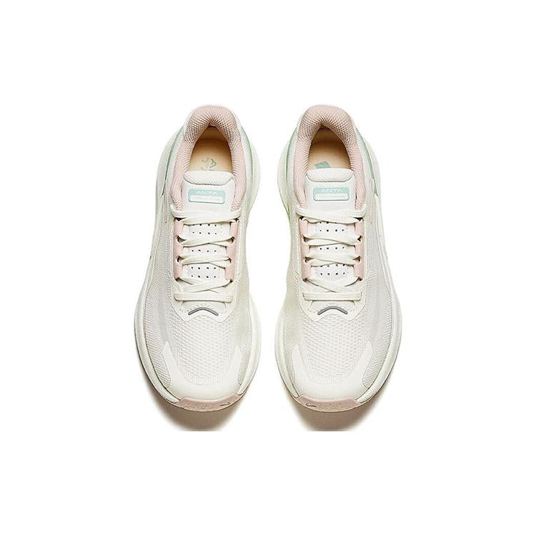 Anta Burning Refinement Abrasion Resistant Slip Resistant Low top Running Shoes Women's White Green 122417788-5