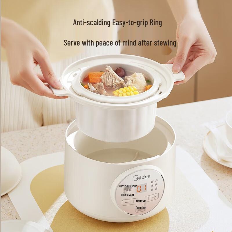 Midea 1L Ceramic Electric Stew Pot CN plug (adapter included)