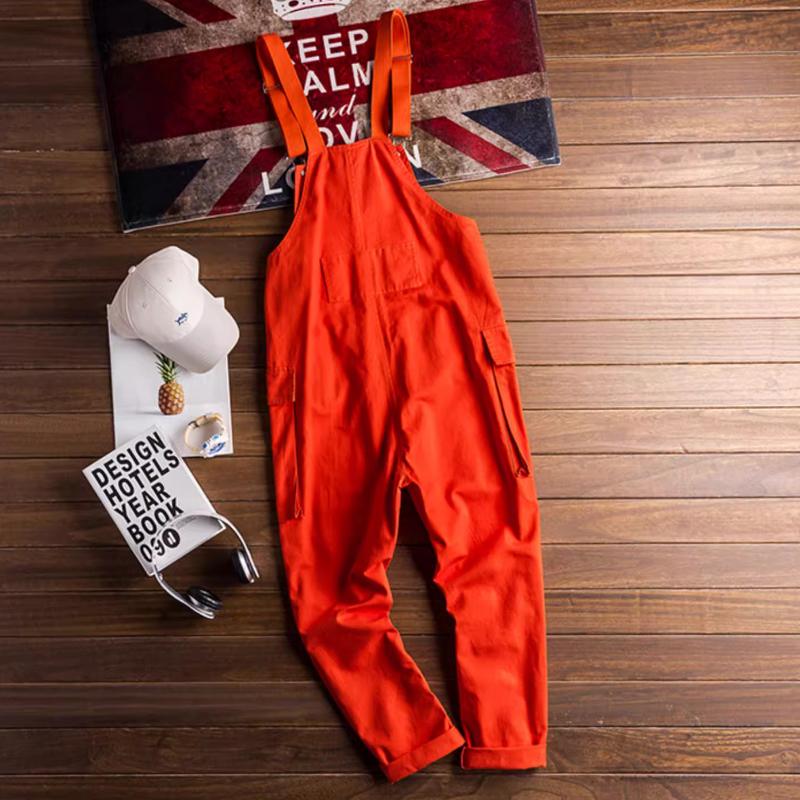Retro Casual Jumpsuit for menn Løs overall med flere lommer. Kjeledress for menn