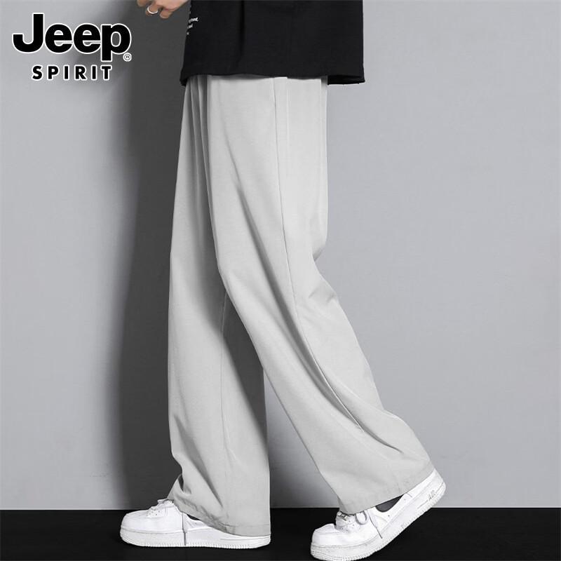 JEEP SPIRIT Men's Ice Silk Loose Straight Casual Pants