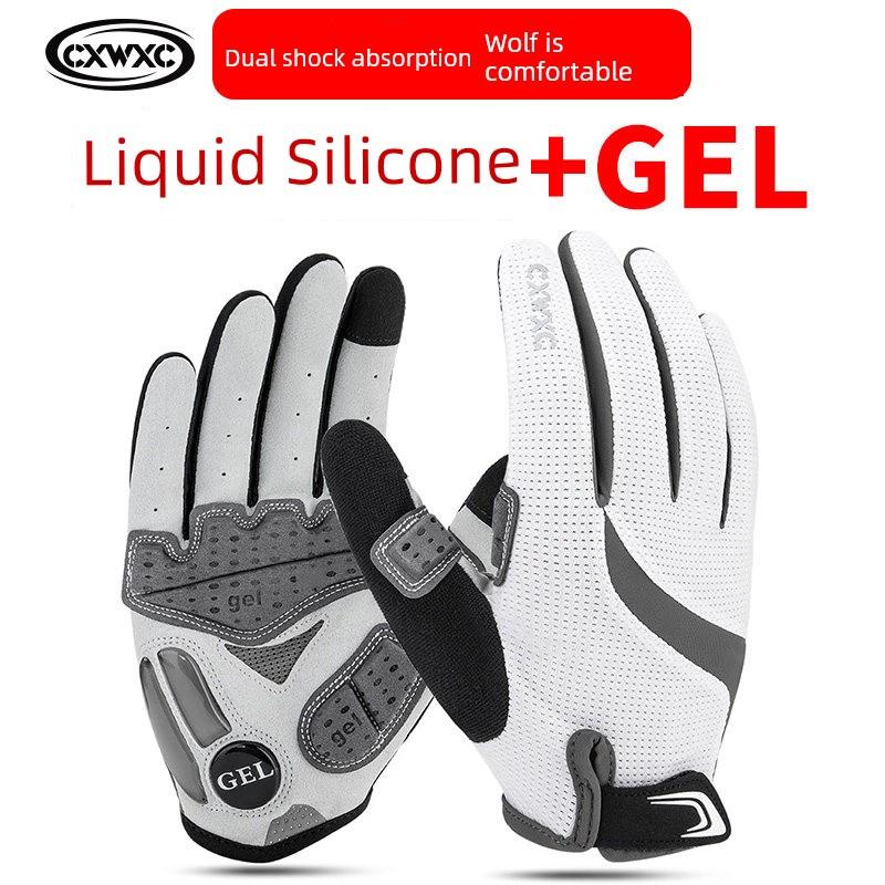 Cxwxc Bicycle Riding Gloves Full-Finger Road Bike Mountain Bike Anti-Slip Breathable Comfortable Shock-Absorbing Cycling Equipment