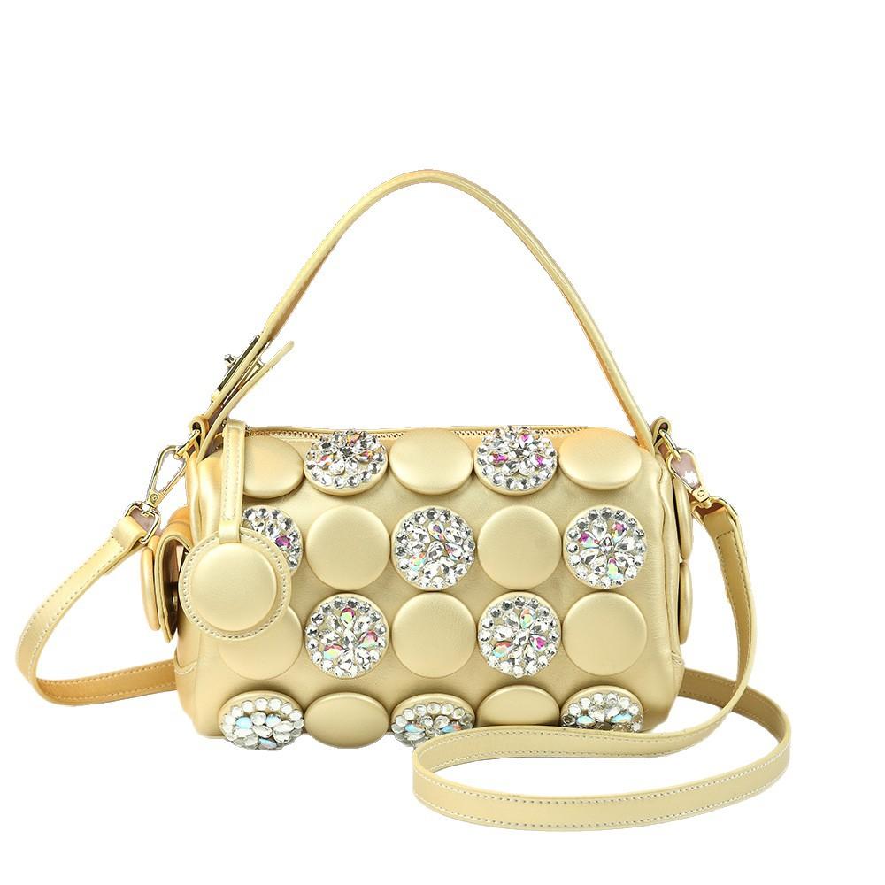 2026 Spring New Hot Diamond Cylinder Bucket Bag