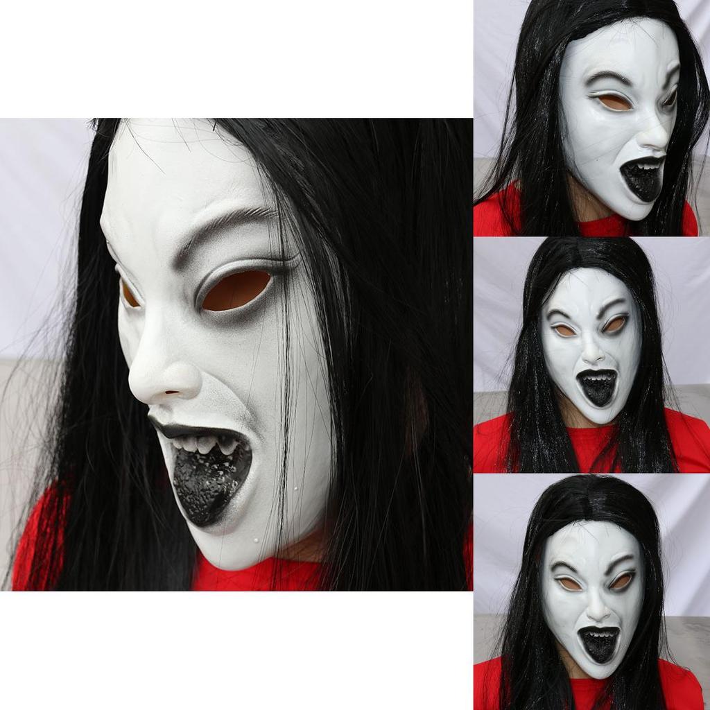 Female Ghost Mask Latex Costume Accessory For Horror Themed Events