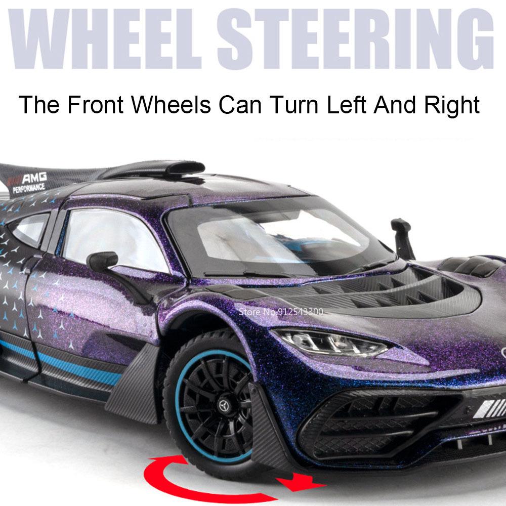1:24 Scale ONE Sports Car Toy Model Light Music Pull Back Doors Opened Simulation Supercar Miniature Models Collection Gifts