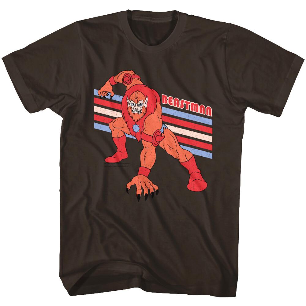 Masters of the Universe Beastman Retro Stripes Men T Shirt He-Man Eternia Gray M