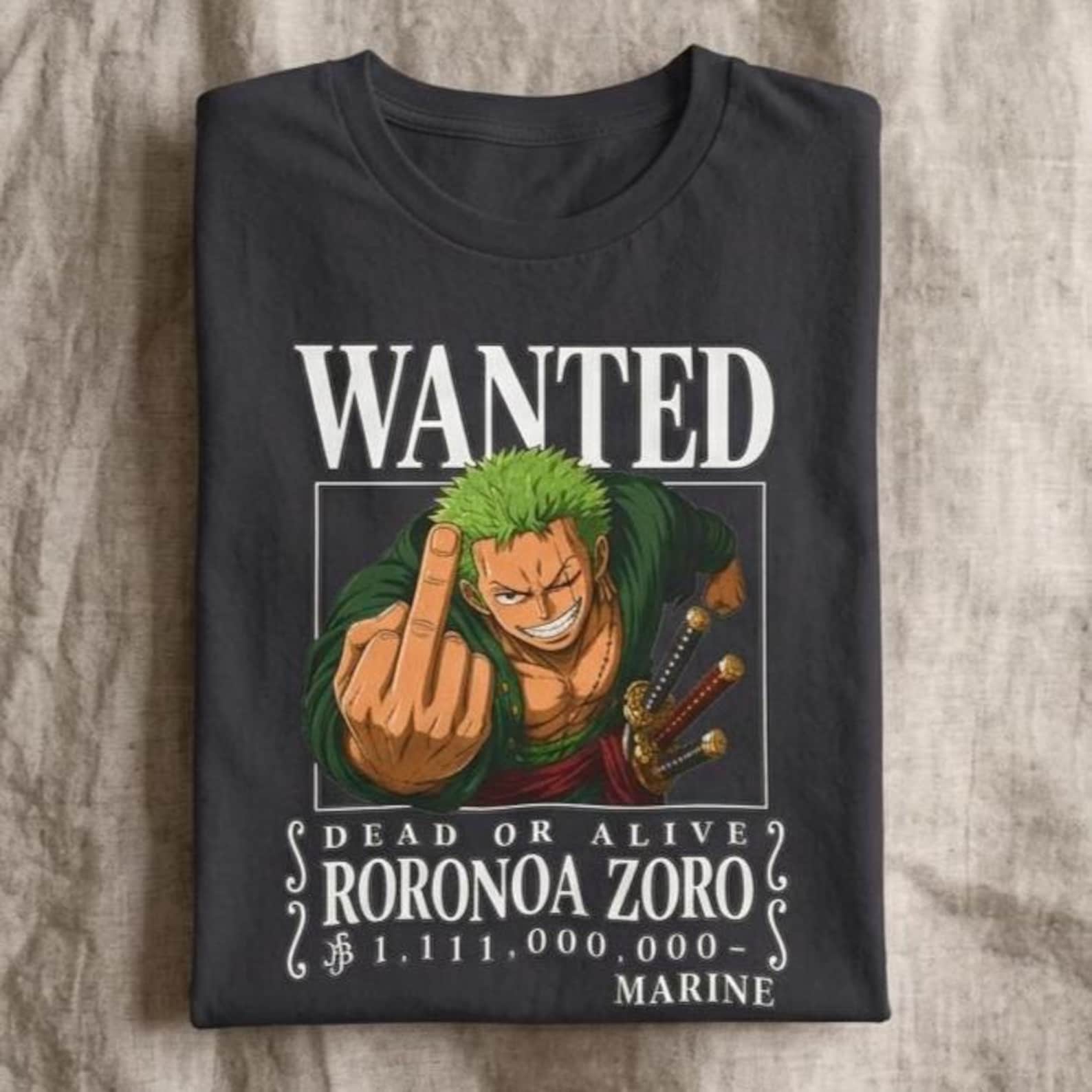 Zoro Wanted Poster T-Shirt | Anime Bounty Tee L