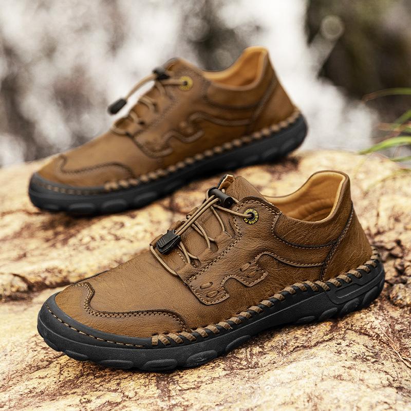 Fashion Autumn Outdoor Casual Leather Mens Shoes Retro Style Male Sneakers Adult Non-Slip Casual Desert Hiking Footwear Treking Shoes