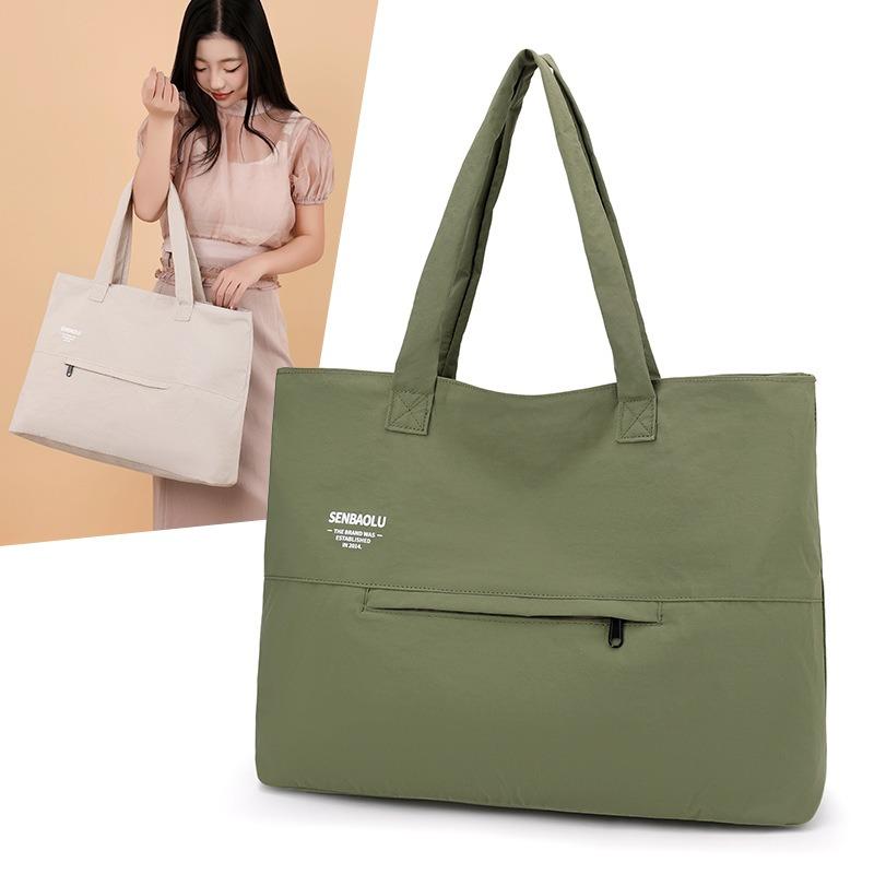 New Simple Casual Canvas Bag College Student Commuting Class Bag Female Lazy Wind Large Capacity Large Bag Female