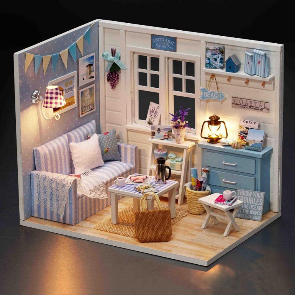 

Деревянный Сборный Кукольный Домик Ручной Работы Модели Комната Принцессы Миниатюрный Кукольный Домик Модель Игрушка 2