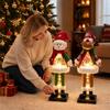 Musical Santa Snowman Reindeer LED Lighted Christmas Figurine, Swirling Glitter Claus Elk Indoor Holiday Party Decor Decoration with Music for